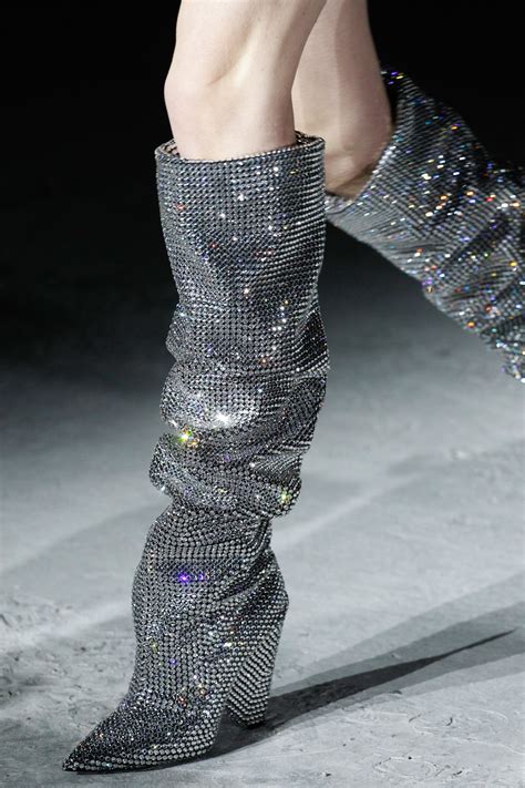 ysl rhinestone boots